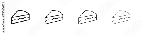 Cake-slice icon collection. Line vector sign, symbol for web and mobile
