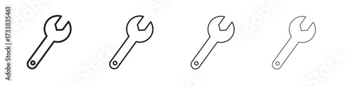 Wrench icon collection. Line vector sign, symbol for web and mobile