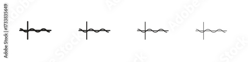 Wave sine icon collection. Line vector sign, symbol for web and mobile