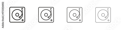 Turntable icon collection. Line vector sign, symbol for web and mobile