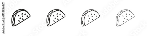 Taco icon collection. Line vector sign, symbol for web and mobile