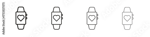 Smart watch icon collection. Line vector sign, symbol for web and mobile