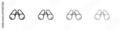 Binoculars icon collection. Line vector sign, symbol for web and mobile