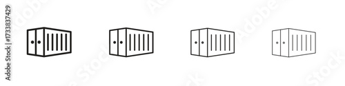 Shipping Container icon collection. Line vector sign, symbol for web and mobile