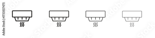 Sensor smoke icon collection. Line vector sign, symbol for web and mobile