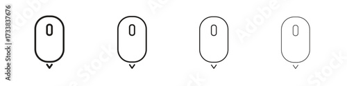Scroll down computer mouse icon collection. Line vector sign, symbol for web and mobile