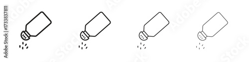 Salt shaker icon collection. Line vector sign, symbol for web and mobile