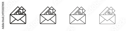 Salary icon collection. Line vector sign, symbol for web and mobile