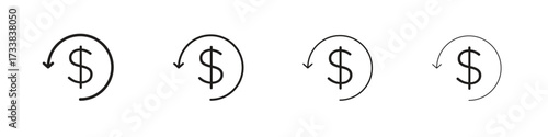 Refund icon collection. Line vector sign, symbol for web and mobile