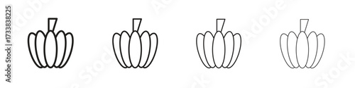 Pumpkin icon collection. Line vector sign, symbol for web and mobile