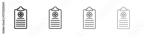 Prescription icon collection. Line vector sign, symbol for web and mobile