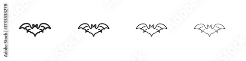 Bat icon collection. Line vector sign, symbol for web and mobile