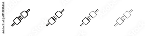 Plug connection icon collection. Line vector sign, symbol for web and mobile
