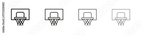 Basketball hoop icon collection. Line vector sign, symbol for web and mobile