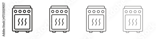Oven icon collection. Line vector sign, symbol for web and mobile