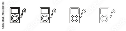 Mp3 Player icon collection. Line vector sign, symbol for web and mobile
