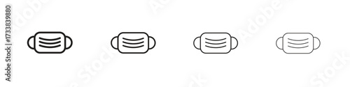 Mask face icon collection. Line vector sign, symbol for web and mobile