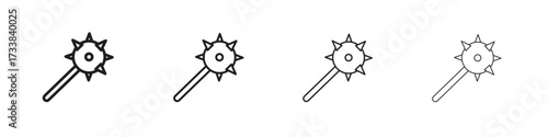 Mace icon collection. Line vector sign, symbol for web and mobile