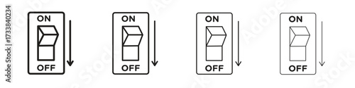 Light switch off icon collection. Line vector sign, symbol for web and mobile