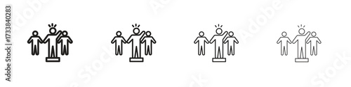 Leadership icon collection. Line vector sign, symbol for web and mobile