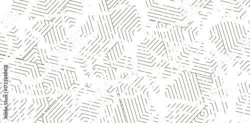 A contemporary background features overlapping geometric patterns of angled and parallel dark gray lines creating a modern, abstract and stylish design on a white surface