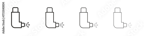 Inhaler icon collection. Line vector sign, symbol for web and mobile
