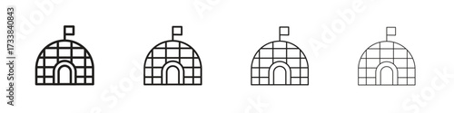 Igloo icon collection. Line vector sign, symbol for web and mobile