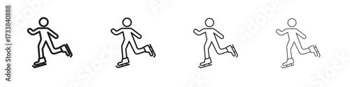 Ice skate icon collection. Line vector sign, symbol for web and mobile