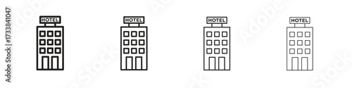 hotel icon collection. Line vector sign, symbol for web and mobile