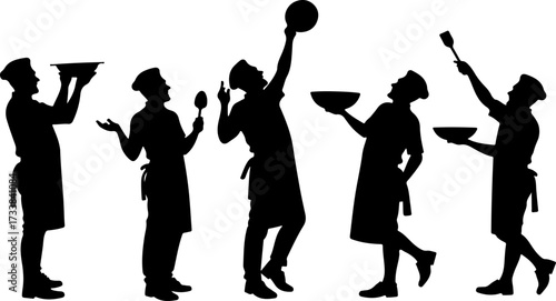 
Title
Chef Team Silhouettes with Cooking Tools

