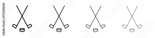 Hockey sticks icon collection. Line vector sign, symbol for web and mobile