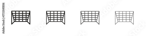Goal net icon collection. Line vector sign, symbol for web and mobile