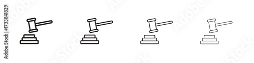 Gavel icon collection. Line vector sign, symbol for web and mobile