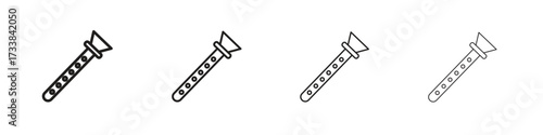 Flute icon collection. Line vector sign, symbol for web and mobile
