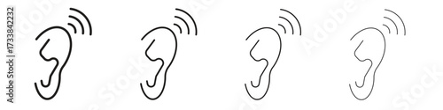 Assistive listening systems icon collection. Line vector sign, symbol for web and mobile