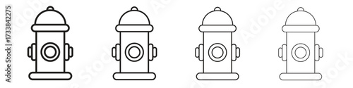 Fire hydrant icon collection. Line vector sign, symbol for web and mobile