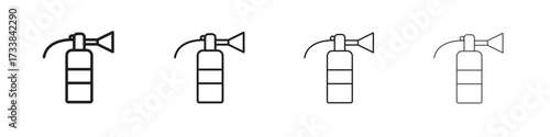 Fire extinguisher icon collection. Line vector sign, symbol for web and mobile
