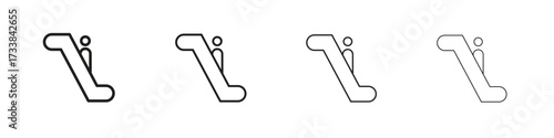 Escalator icon collection. Line vector sign, symbol for web and mobile