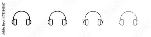 Ear muffs icon collection. Line vector sign, symbol for web and mobile