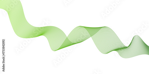 abstract green wave line background, abstract smooth waves on white background,.presentation in bussines banners,green lines vector banner template background,