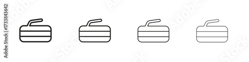 Curling stone icon collection. Line vector sign, symbol for web and mobile
