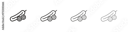 Cucumber icon collection. Line vector sign, symbol for web and mobile