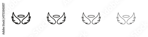 Angel icon collection. Line vector sign, symbol for web and mobile