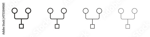 Code Fork icon collection. Line vector sign, symbol for web and mobile