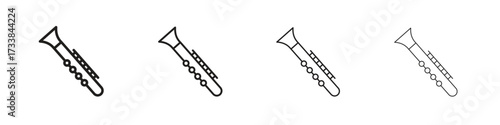 Clarinet icon collection. Line vector sign, symbol for web and mobile