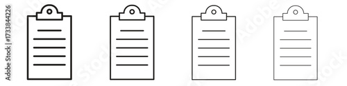 Clipboard icon collection. Line vector sign, symbol for web and mobile