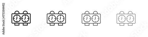 Chess clock icon collection. Line vector sign, symbol for web and mobile