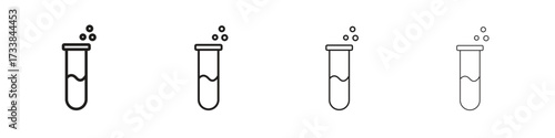 Chemical Tube icon collection. Line vector sign, symbol for web and mobile