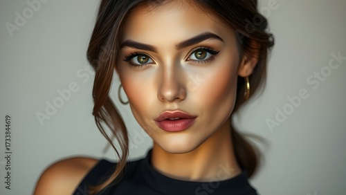Beautiful girl close up with attractive looks 