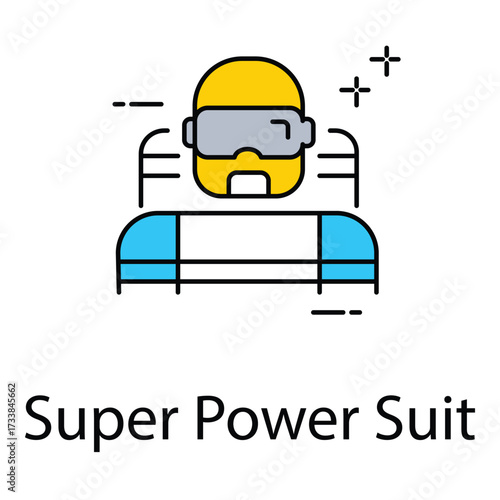 Super Power Suit Illustration Showing Futuristic Wearable Armor for Combat and Innovation